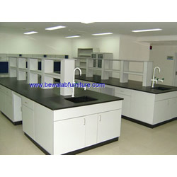 All wood lab counter